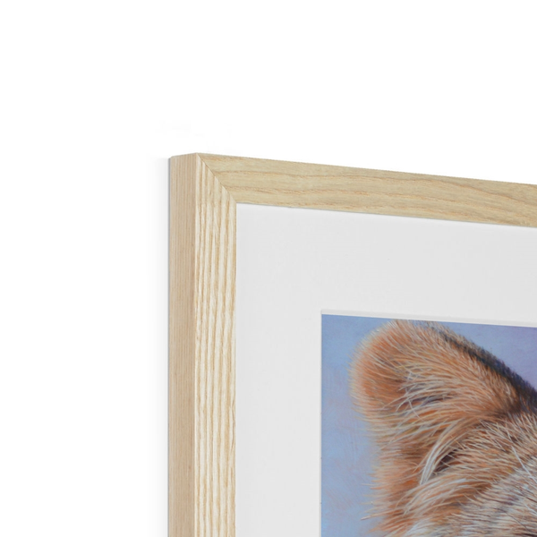 Freya lion art paper print natural corner