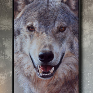 Sam Dolman Lupe Wolf Wall Art, Black frame