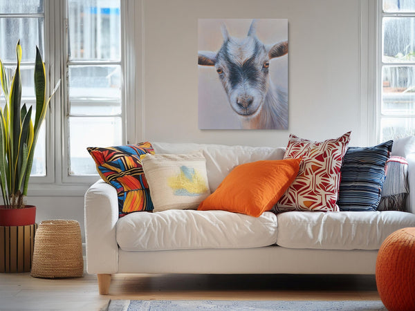 Sam Dolman Pickles Goat Canvas Art, Canvas in scene
