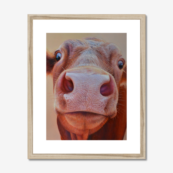 Sam Dolman Rita Cow Fine Art, Wood frame